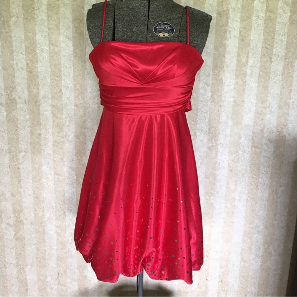 Jump Apparel Red Satin Dress‎